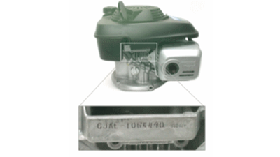 Honda engine model with close up shot of serial number